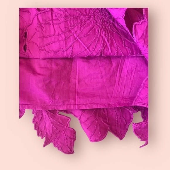 H & M  Mini Dress T-Straps Fushia Fitted Zipper Cut Out/Layered Lined Size S NWT - Picture 9 of 10